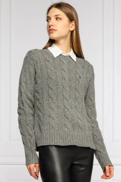 Wełniany sweter | Regular Fit | z dodatkiem kaszmiru POLO RALPH LAUREN szary