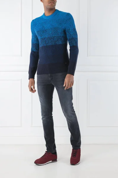 Sweter Kardumage | Regular Fit | z dodatkiem wełny BOSS ORANGE niebieski