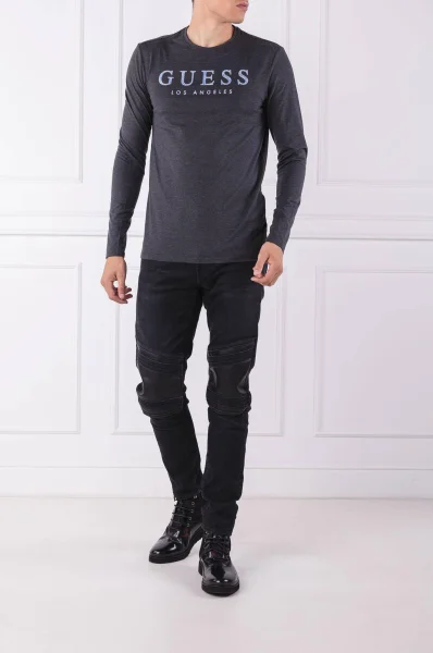 Longsleeve MANICA LUNGA | Extra slim fit GUESS grafitowy