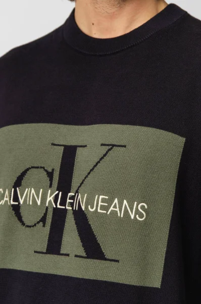 Sweater ICONIC MONOGRAM LOGO | Regular Fit CALVIN KLEIN JEANS black
