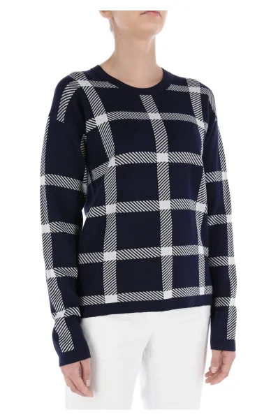 Sweater Surrey | Relaxed fit | with addition of silk HUGO navy blue