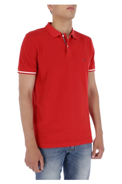 Polo BASIC TIPPED | Regular Fit | pique Tommy Hilfiger czerwony