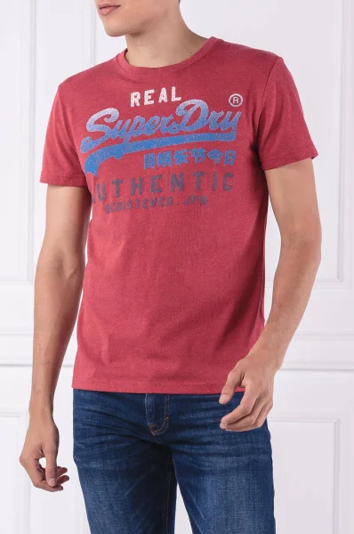 T-shirt VINTAGE AUTHENTIC FADE TEE | Slim Fit Superdry czerwony
