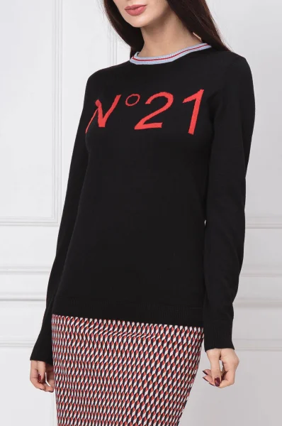 Wełniany sweter | Regular Fit N21 czarny