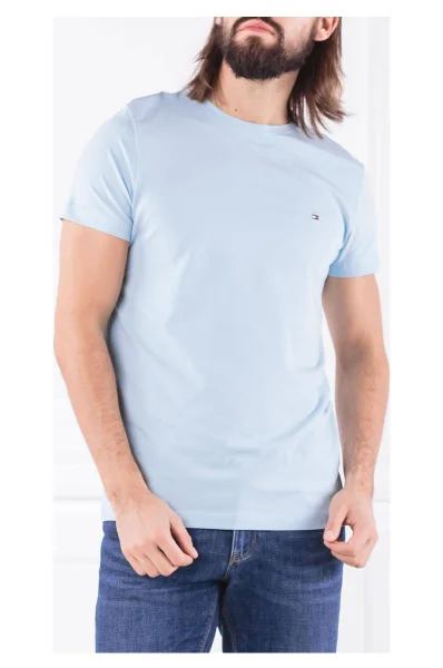 T-shirt STRETCH | Slim Fit Tommy Hilfiger błękitny