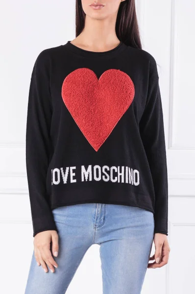 Sweter | Regular Fit Love Moschino czarny