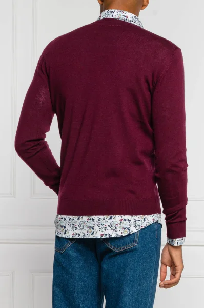 Wełniany sweter | Regular Fit Karl Lagerfeld bordowy