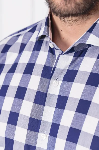 Shirt Jason | Slim Fit | with addition of linen BOSS BLACK navy blue