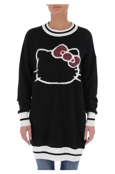 Sweter Egiziano Hello Kitty | Loose fit | z dodatkiem wełny Pinko czarny
