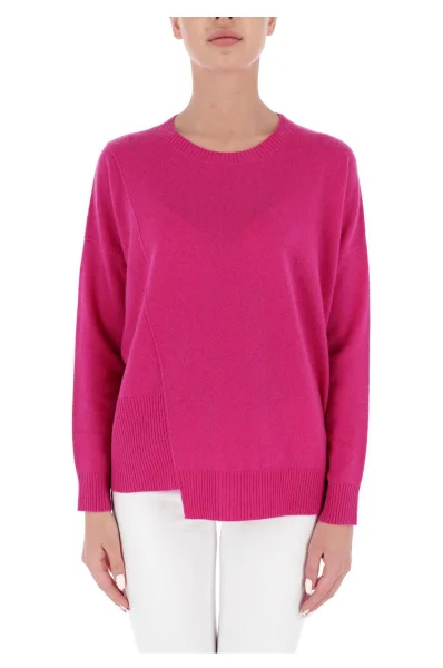Wełniany sweter CONTORNO | Loose fit | z dodatkiem kaszmiru MAX&Co. fuksja