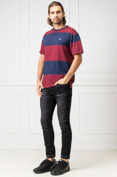 T-shirt TJM BOLD STRIPE | Regular Fit Tommy Jeans bordowy