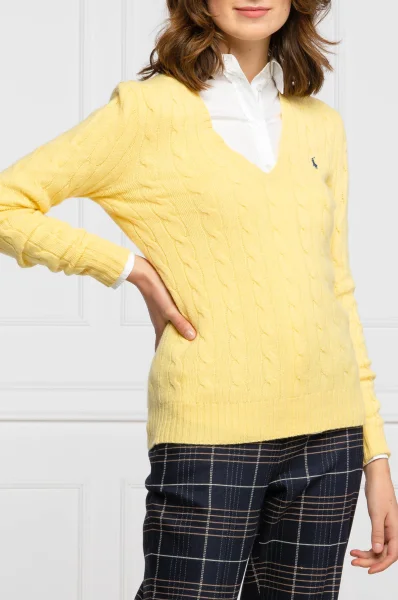 Wełniany sweter | Regular Fit | z dodatkiem kaszmiru POLO RALPH LAUREN żółty