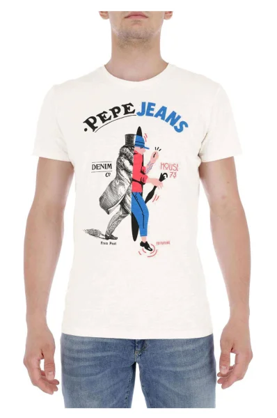 T-shirt PARTON | Slim Fit Pepe Jeans London kremowy