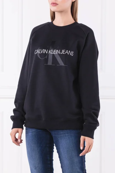 Sweatshirt SATIN MONOGRAM | Relaxed fit CALVIN KLEIN JEANS black