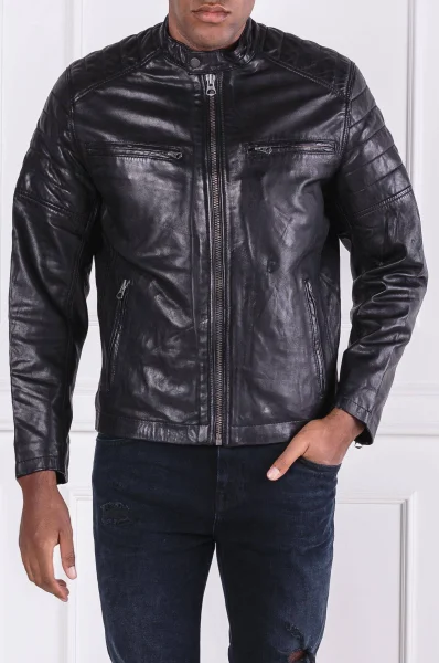 Leather jacket KEITH | Regular Fit Pepe Jeans London black