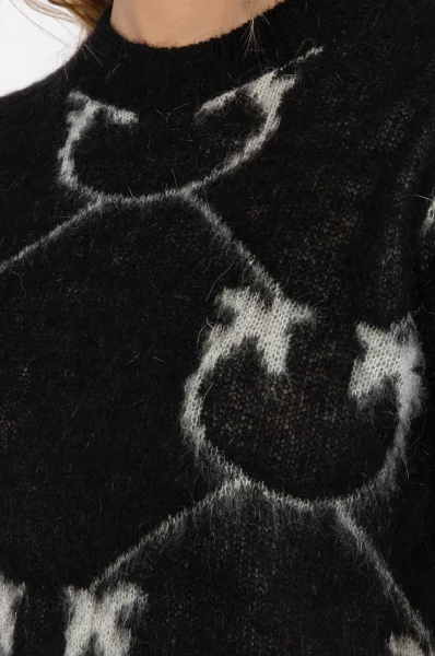 Sweter FUSHIKI | Cropped Fit | z dodatkiem wełny Pinko czarny