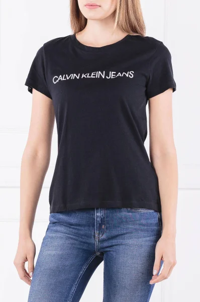 T-shirt CORE INSTITUTIONAL | Regular Fit CALVIN KLEIN JEANS czarny