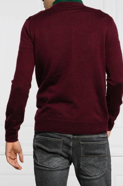 Wełniany sweter | Slim Fit POLO RALPH LAUREN bordowy