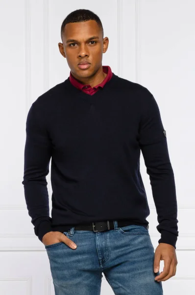 бавовняний светр | regular fit EA7 темно-синій