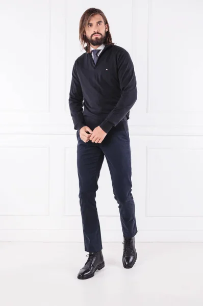 Sweter CLASSIC COTTON ZIP | Regular Fit Tommy Hilfiger czarny
