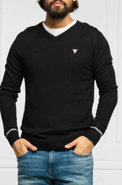 Sweter | z dodatkiem wełny GUESS czarny