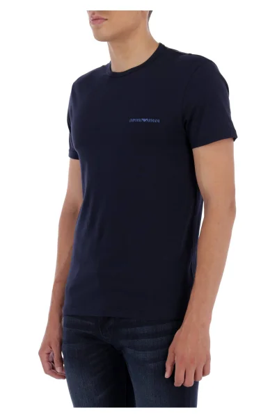 T-shirt 2-PACK | Regular Fit Emporio Armani niebieski