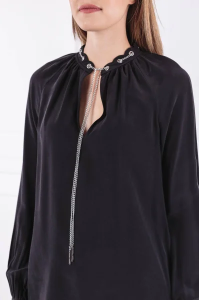 Silk blouse Scallp | Regular Fit Michael Kors charcoal