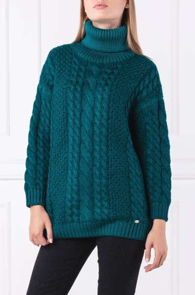 Wool sweater | Regular Fit Elisabetta Franchi turquoise