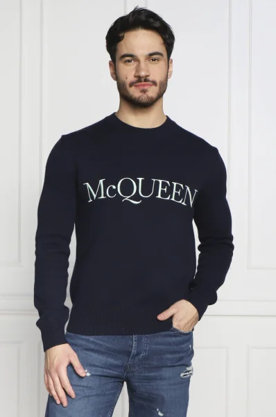 Sweter | Regular Fit Alexander McQueen granatowy