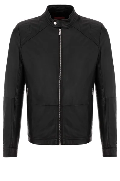 Leather jacket Lank 1 HUGO black