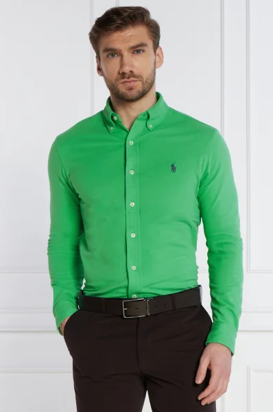 Koszula | Regular Fit | pique POLO RALPH LAUREN zielony