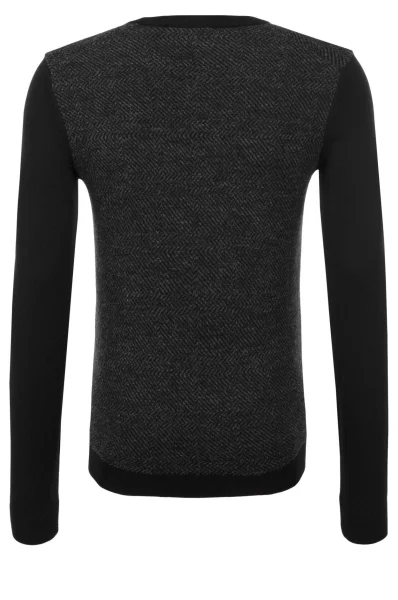 Wełniany sweter Notto BOSS BLACK grafitowy