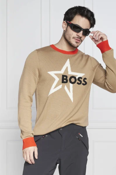 бавовняний светр boss x perfect moment | regular fit BOSS BLACK світло-коричневий 