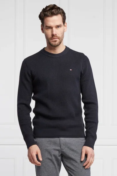 Sweater GRID | Slim Fit Tommy Hilfiger navy blue