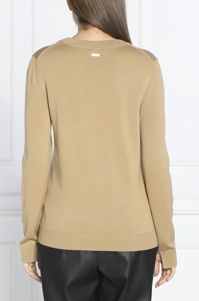 бавовняний светр feganas | regular fit BOSS BLACK світло-коричневий 