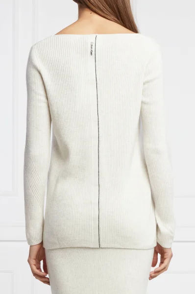 Sweter | Regular Fit | z dodatkiem wełny Calvin Klein kremowy