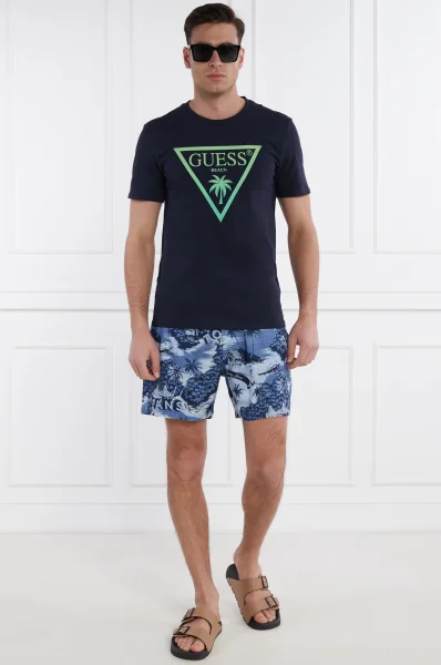 T-shirt | Slim Fit Guess Underwear granatowy