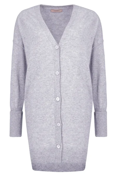 Wool cardigan | Regular Fit TWINSET ash gray