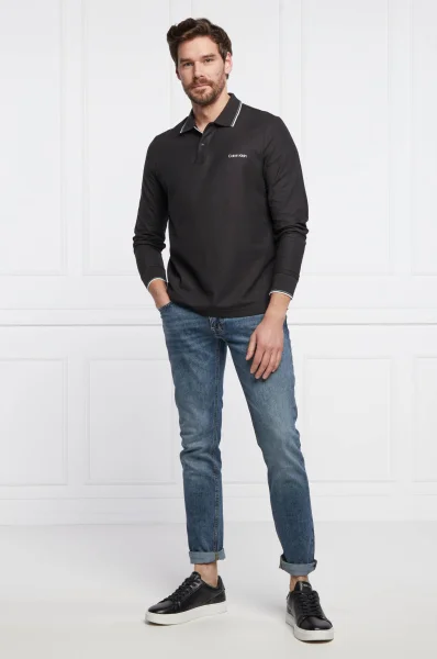 Polo REFINED PIQUE TIPPING LS POLO | Regular Fit Calvin Klein black