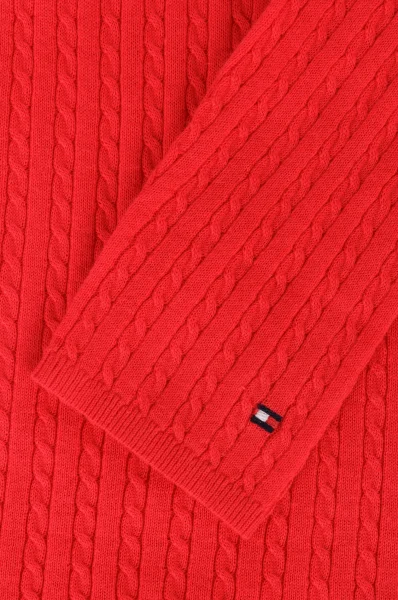 Sweter Erca Mini Cable Tommy Hilfiger czerwony