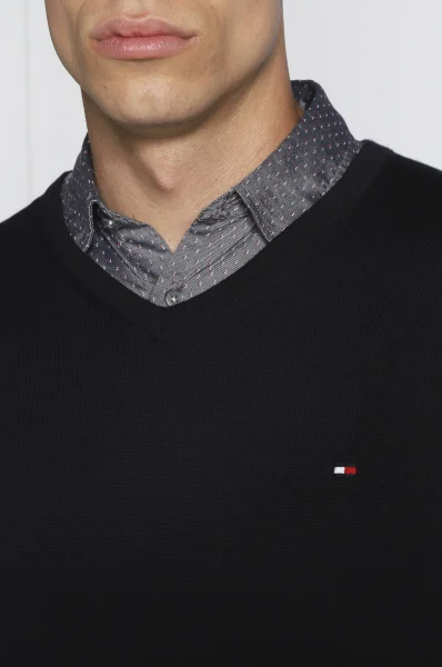 Sweater core | Regular Fit | with addition of silk Tommy Hilfiger navy blue