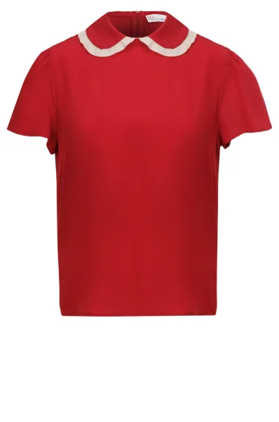Jedwabna bluzka Red Valentino czerwony