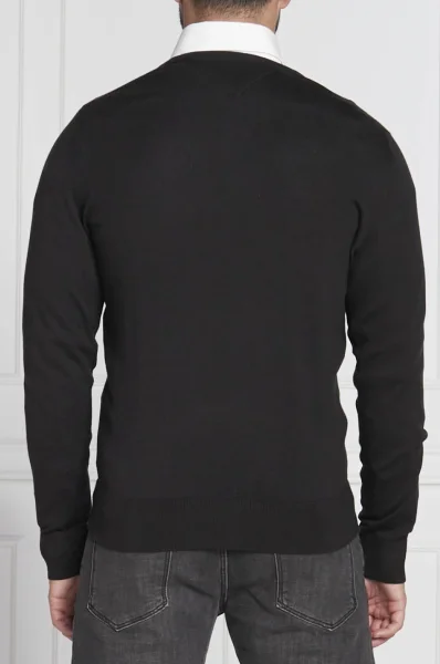 Sweter core | Regular Fit | z dodatkiem jedwabiu Tommy Hilfiger czarny