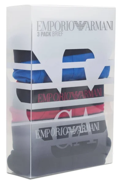 Slipy 3-pack Emporio Armani niebieski