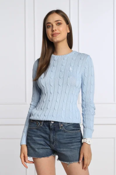 Sweter | Slim Fit | pima POLO RALPH LAUREN błękitny