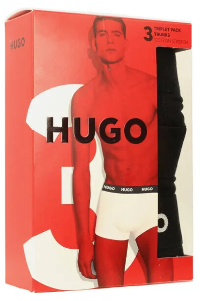 трусики-боксери 3 шт. trunk triplet pack Hugo Bodywear чорний