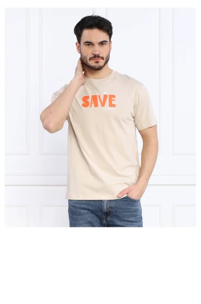 T-shirt BATU | Regular Fit Save The Duck beżowy