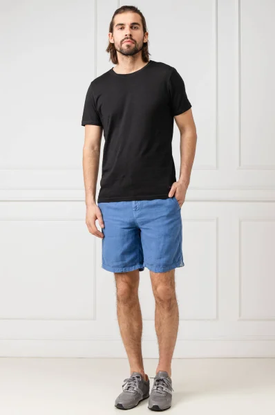 Lniane szorty Siman2-Shorts-D | Tapered BOSS ORANGE niebieski