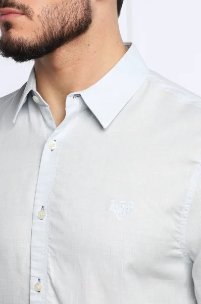 Shirt COLLINS | Regular Fit | with addition of linen GUESS baby blue