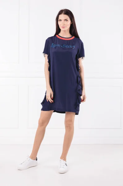 Dress LANTANA | with addition of silk Pinko navy blue